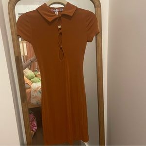 Button-Up Cutout Mini Dress